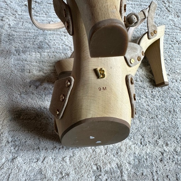 Veronica Beard‎ Lamont Platform Wood Heels Size 9 Tan Suede Leather Ankle
Strap - Picture 5 of 5